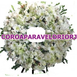 22- COROA DE FLORES EUROPÉIA TONS BRANCOS