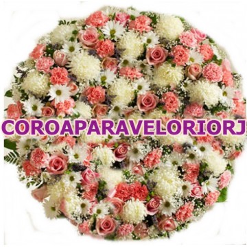 09- COROA DE FLORES LUXO ROSAS GERBERAS  